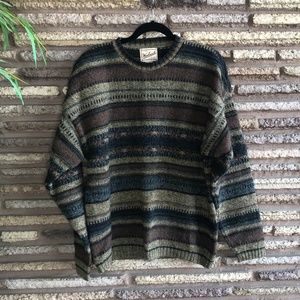 Woolrich Vintage Brown Striped Wool Blend Sweater
